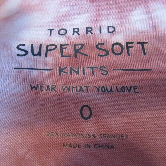 Torrid Dress Super Soft Knits Orange Red Tie Dye Peplum Flowy Plus Size 12 - Picture 5 of 6